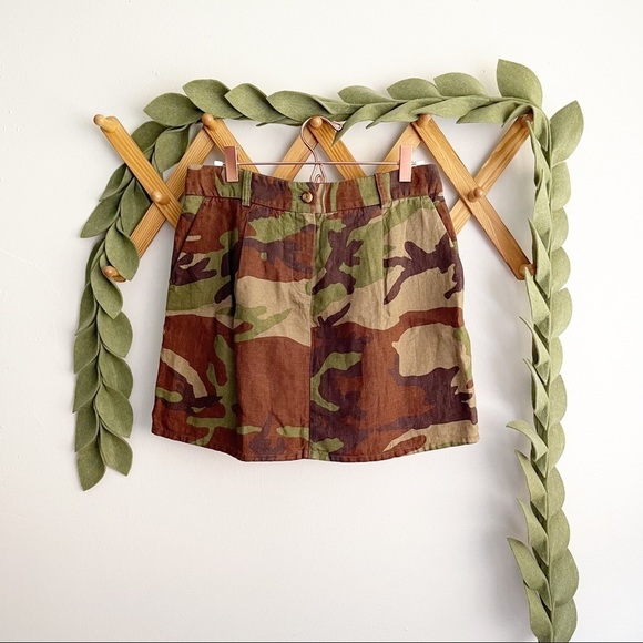 Michael Kors Linen Camo Skirt Runway Collection 2013